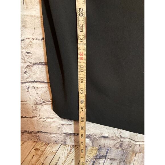 DKNY Midi Dress Womens 4 Pink & Black Colorblock Ruffle Shoulder Sheath Career - Picture 11 of 15